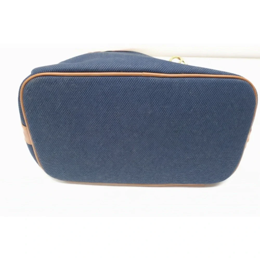 MICHAEL KORS Marina Medium Grab Bag Navy Canvas Rope Handles‎ NWT